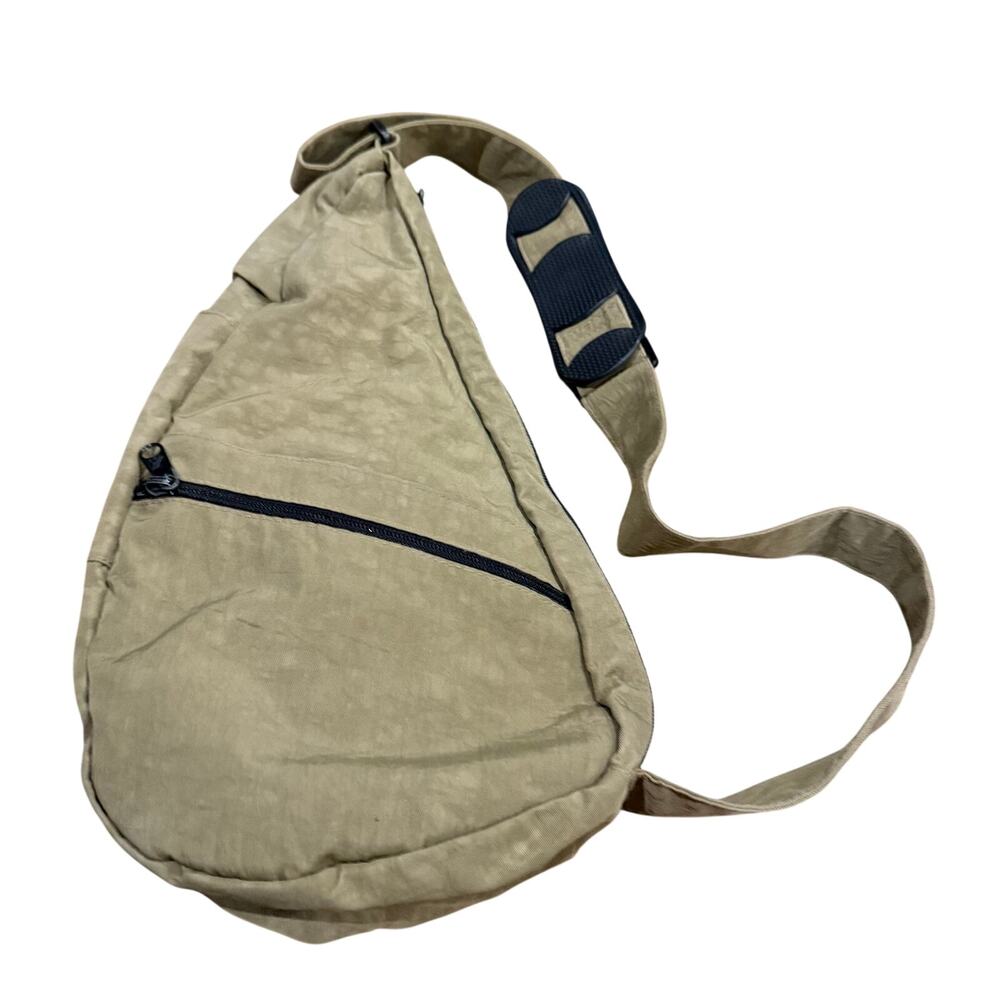 Ameribag Healthy Backpack Crossbody Sling Bag Tan / Sandy Nylon 15” x 9”